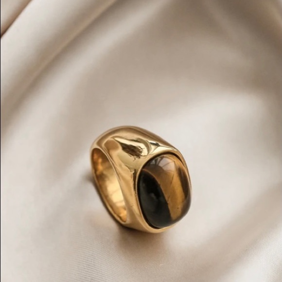 Brand New Tiger Eye Signet Ring - Picture 3 of 6